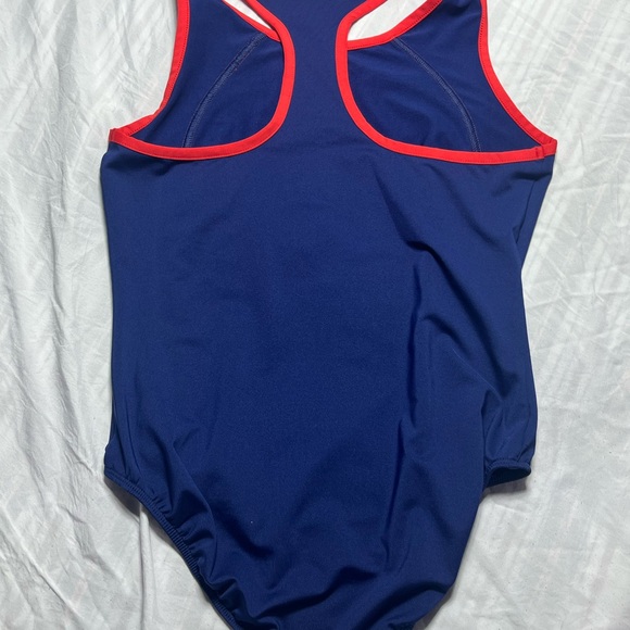 Danskin Blue and Red leotard with Sparkle Design - Picture 3 of 6